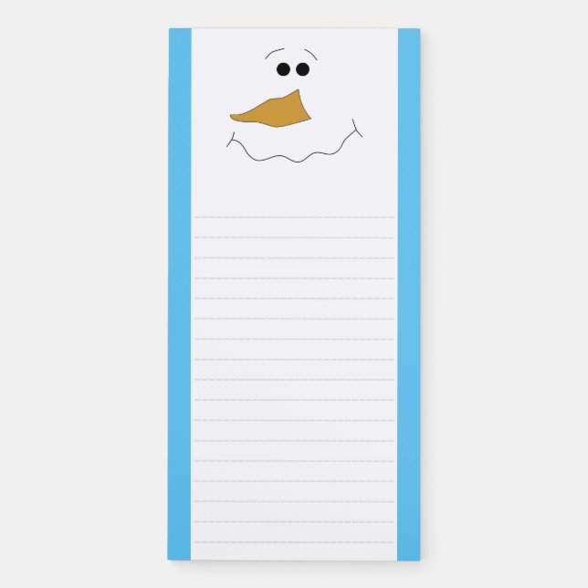 Snowman Face Winter Fridge Magnetic Notepad (Front)