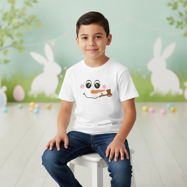 Snowman Face With Pipe T-Shirt for Kids (Creator Uploaded)