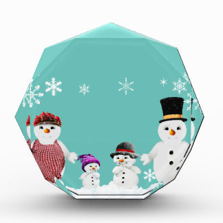 snowman family acrylic award