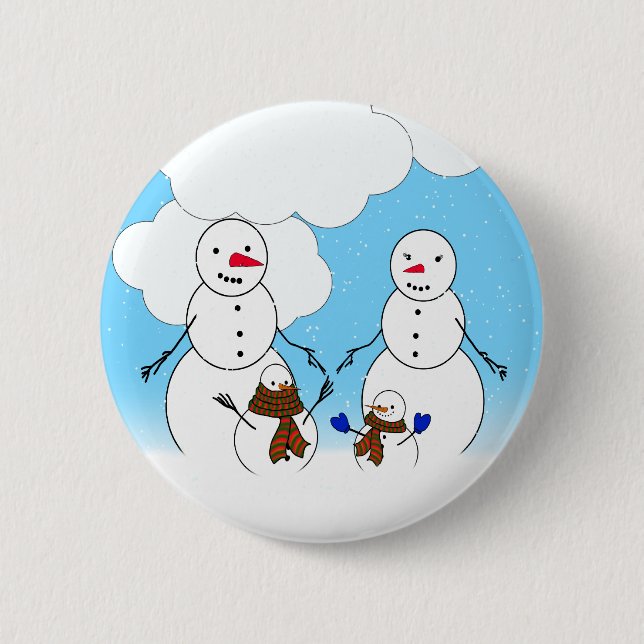 Snowman Family Button (Front)