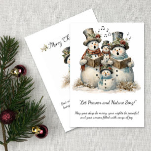 Snowman Family Carolers Christmas Greeting   Invitation