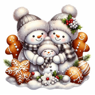 Snowman Family Delight Cutout