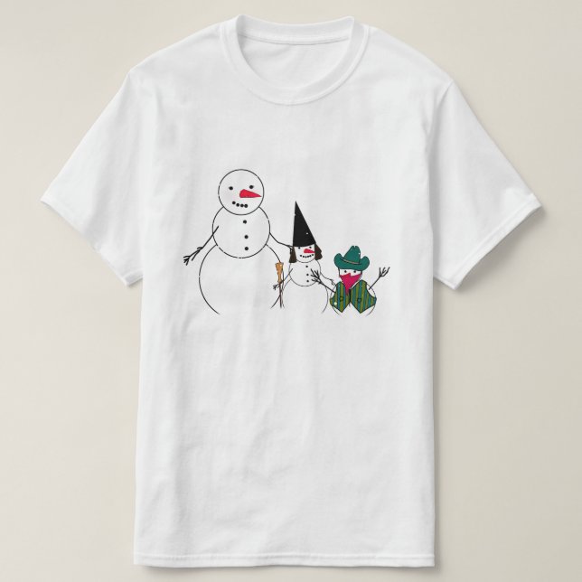 Snowman Family Halloween T-Shirt (Design Front)