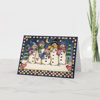 Snowman Family Holiday Card
