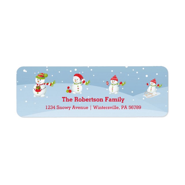 Snowman Family | Holiday Label (Front)