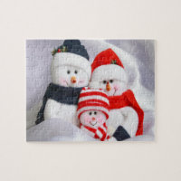 Snowman Family in Christmas Jigsaw Puzzle