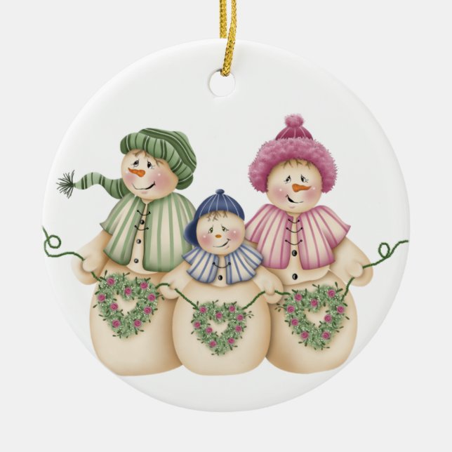 Snowman Family Keepsake Ornament (Front)