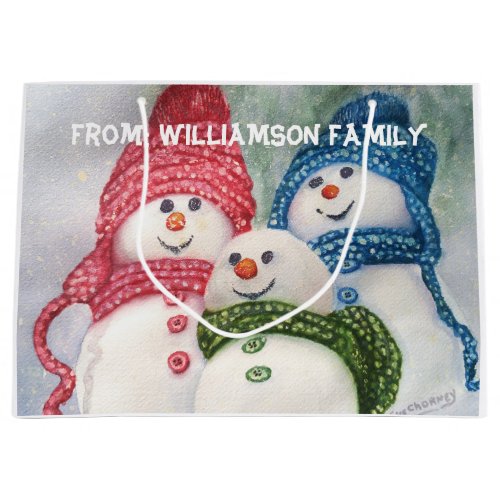 SNOWMAN FAMILY LARGE GIFT BAG