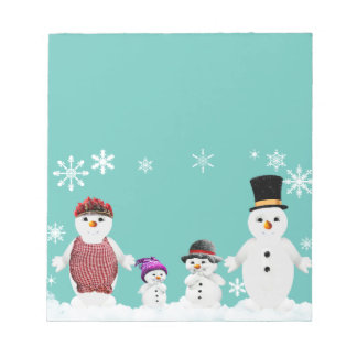 snowman family notepad