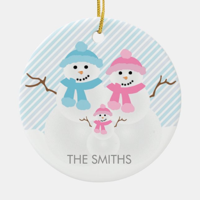 Snowman Family Ornament (Front)