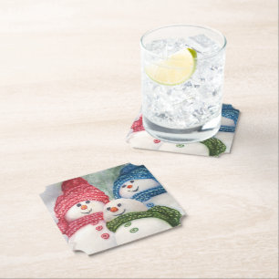 Snowman Family Paper Coaster