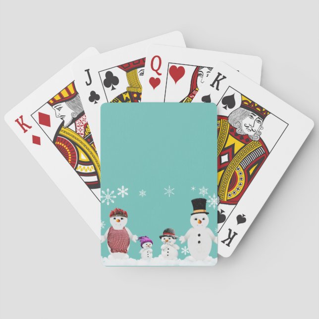 snowman family poker cards (Back)