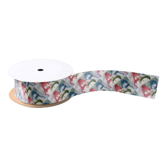 SNOWMAN FAMILY SATIN RIBBON (Spool)