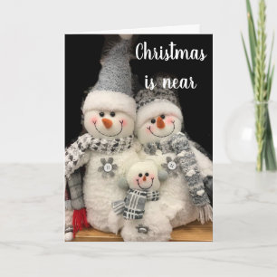 SNOWMAN FAMILY SAYS **MERRY CHRISTMAS" HOLIDAY CARD