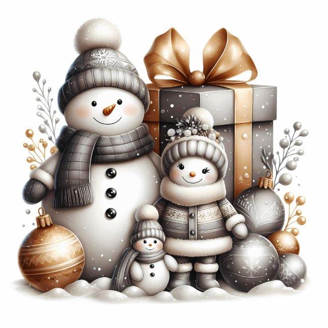 Snowman Family Surprise Cutout (Front)