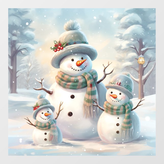 Snowman Family Window Cling (Sheet)