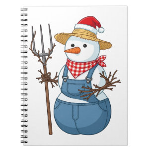 Snowman Farmer Christmas 2026 Holiday Farm Notebook