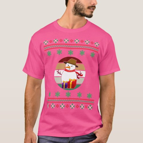 Snowman Faux Ugly Christmas Sweater Funny Holiday 