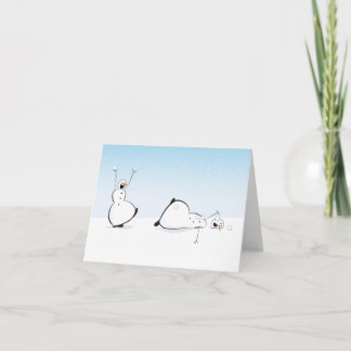 Snowman festive Christmas card - b/w