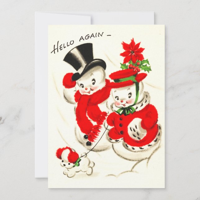 Snowman Flat Christmas Card (Front)