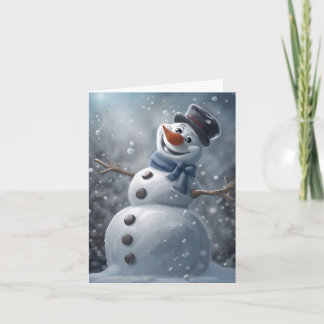 Snowman Folded Greeting Card