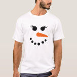 Snowman For Women Eyelashes Glasses Christmas Wint T-Shirt<br><div class="desc">Snowman Shirt for Women Eyelashes Glasses Christmas Winter</div>