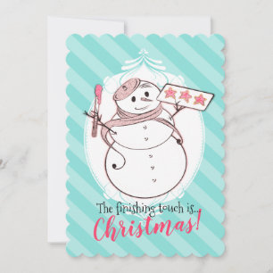 Snowman French bakery cookies Christmas card