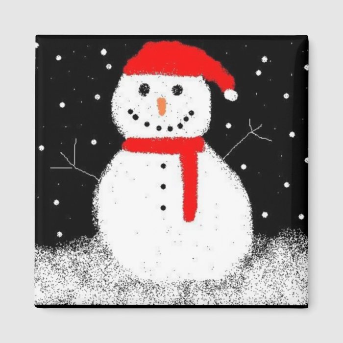 snowman fridge magnet