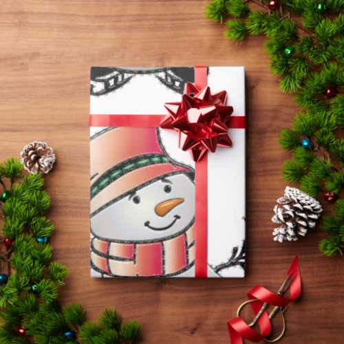 Snowman  Friends Christmas Gift Wrapping Paper