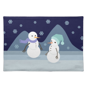 Snowman Friends Cloth Placemat