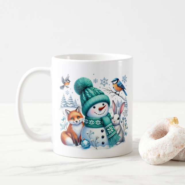 Snowman & Friends Coffee Mug (With Donut)