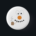 Snowman Funny Face Cute Novelty Christmas Button<br><div class="desc">Let's have some fun this holiday season with this fun and cute snowman cartoon face button. If you would like to personalize it or you need help transferring it to another product then please send me an email and I would be happy to help. designsbykatz@gmail.com Merry Christmas!</div>
