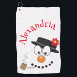 Snowman Funny Face Cute Novelty Christmas Golf Towel<br><div class="desc">Let's have some fun this holiday season with this fun and cute snowman cartoon face golf towel. If you need help to personalize it or you need help transferring it to another product then please send me an email and I would be happy to help. designsbykatz@gmail.com Merry Christmas!</div>