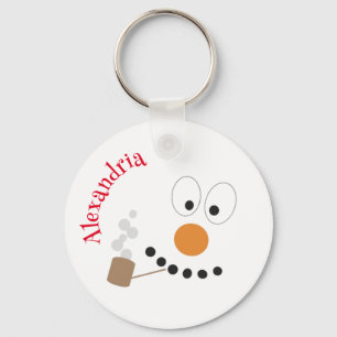Snowman Funny Face Cute Novelty Christmas Keychain