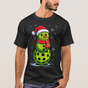 Snowman - funny pickleball christmas pickle ball  T-Shirt