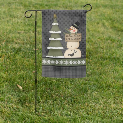 Snowman Garden Flag