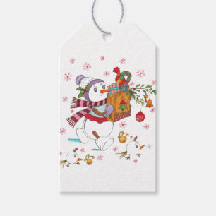 Snowman gift cards tags