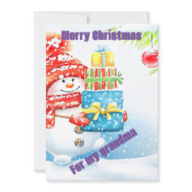 Snowman gift Christmas card