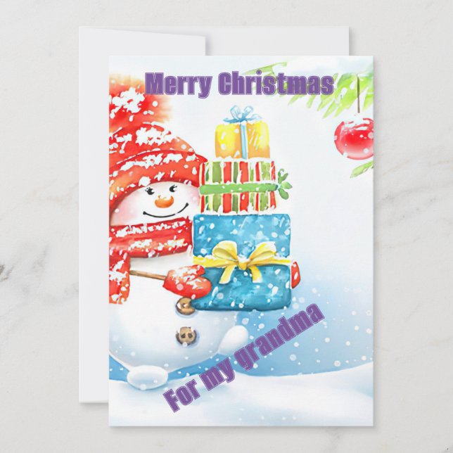 Snowman gift Christmas card (Front)