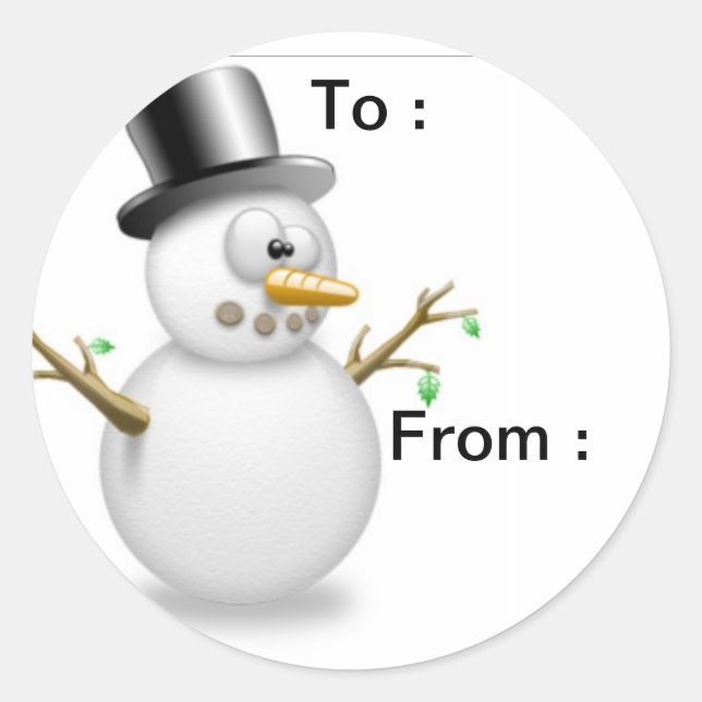 Snowman gift labels (Front)