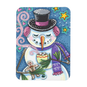 SNOWMAN, GINGERBREAD MAN & MUG OF HOT CHOCOLATE MAGNET