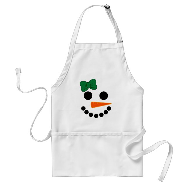 Snowman Girl Adult Apron (Front)