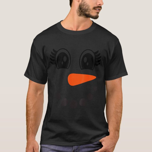 Snowman Girl Face For Girls Christmas Winter  T-Shirt (Front)