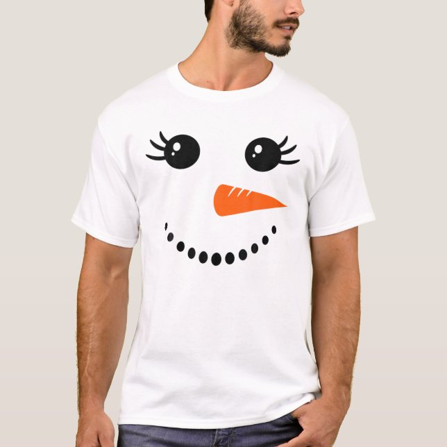 Snowman Girl Face For Girls Christmas Winter T-Shirt (Front)