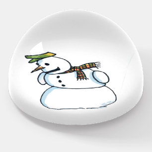 Snowman glass dome paperweight