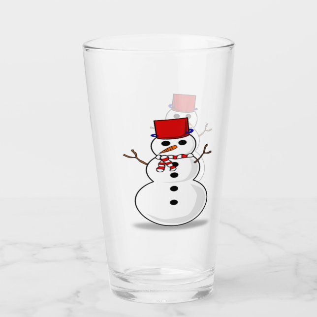 Snowman Glass Tumbler (Front)