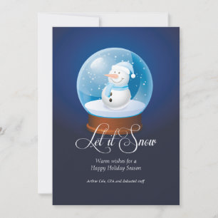 Snowman Globe Business Holiday Card