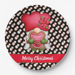 Snowman Gnome Customize Color and Text Paper Plates