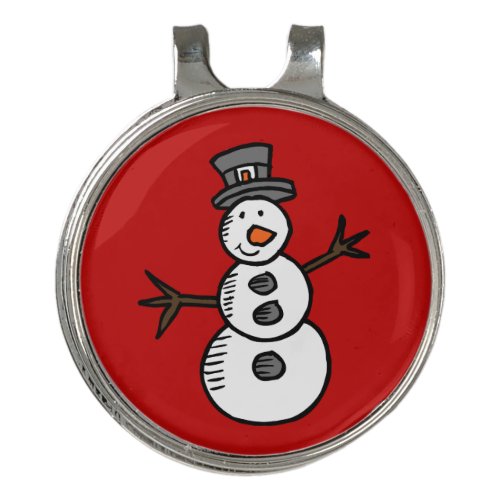 Snowman Golf Hat Clip