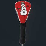 Snowman Golf Head Cover<br><div class="desc">Illustration for Christmas with cute,  smiley snowman decoration. It is possible to change the background color and to add different one to the design with your choice.</div>